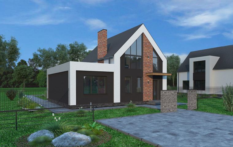 Дом из газоблока 121 м² «Андромеда 121» — визуализация