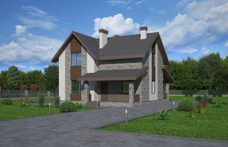 Дом из газоблока 128 м² «Андромеда 128» — визуализация