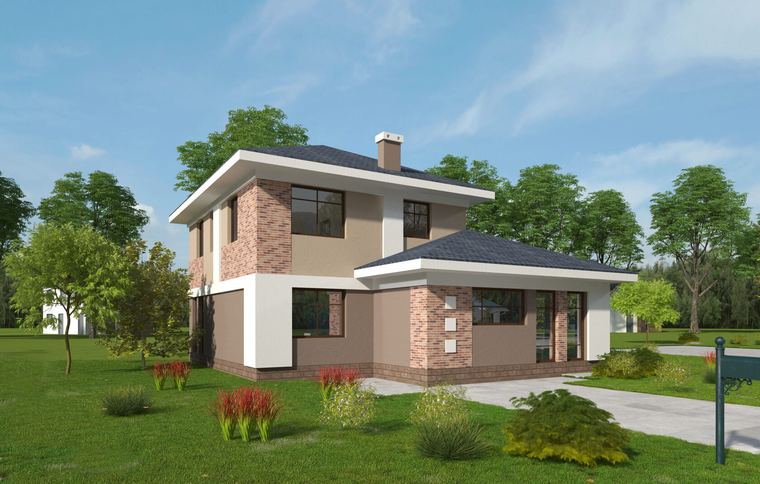 Дом из газоблока 132 м² «Андромеда 132-1» — визуализация