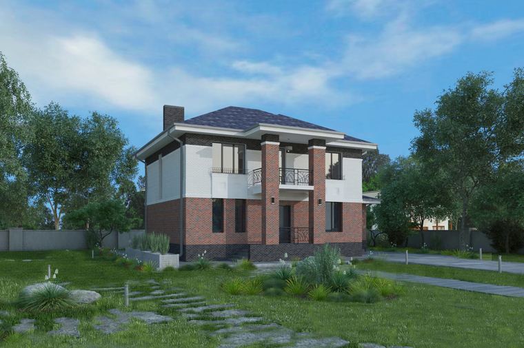 Дом из газоблока 145 м² «Андромеда 145» — визуализация