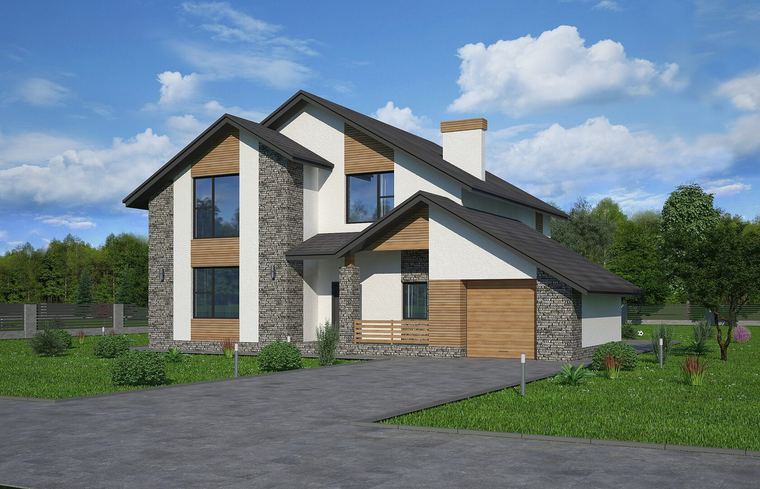 Дом из газоблока 215 м² «Андромеда 215» — визуализация