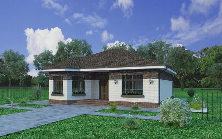 Дом из газоблока 100 м² «Андромеда 100» — визуализация