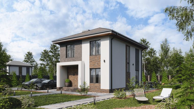 Дом из газоблока 121 м² «Андромеда 121» — визуализация