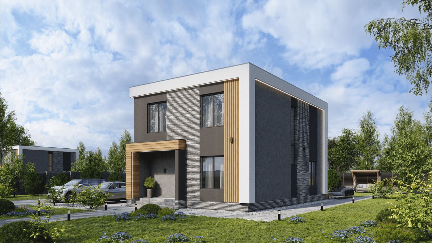 Дом из газоблока 140 м² «Андромеда 140» — визуализация проекта
