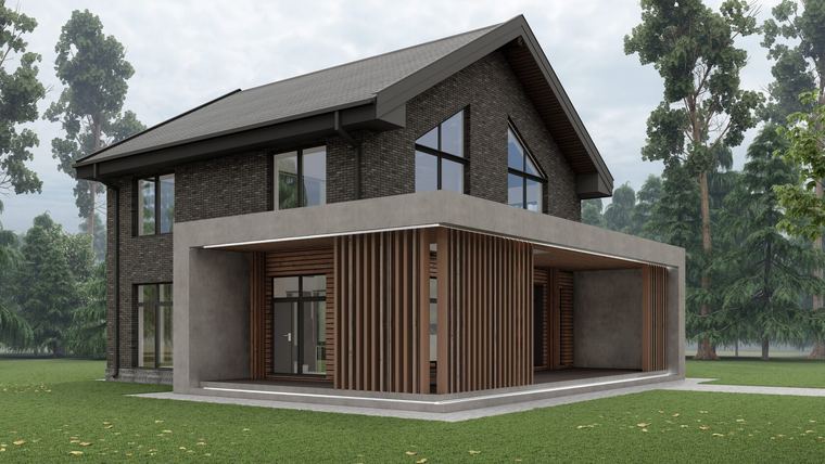Дом из газоблока 174 м² «Андромеда 174» — визуализация