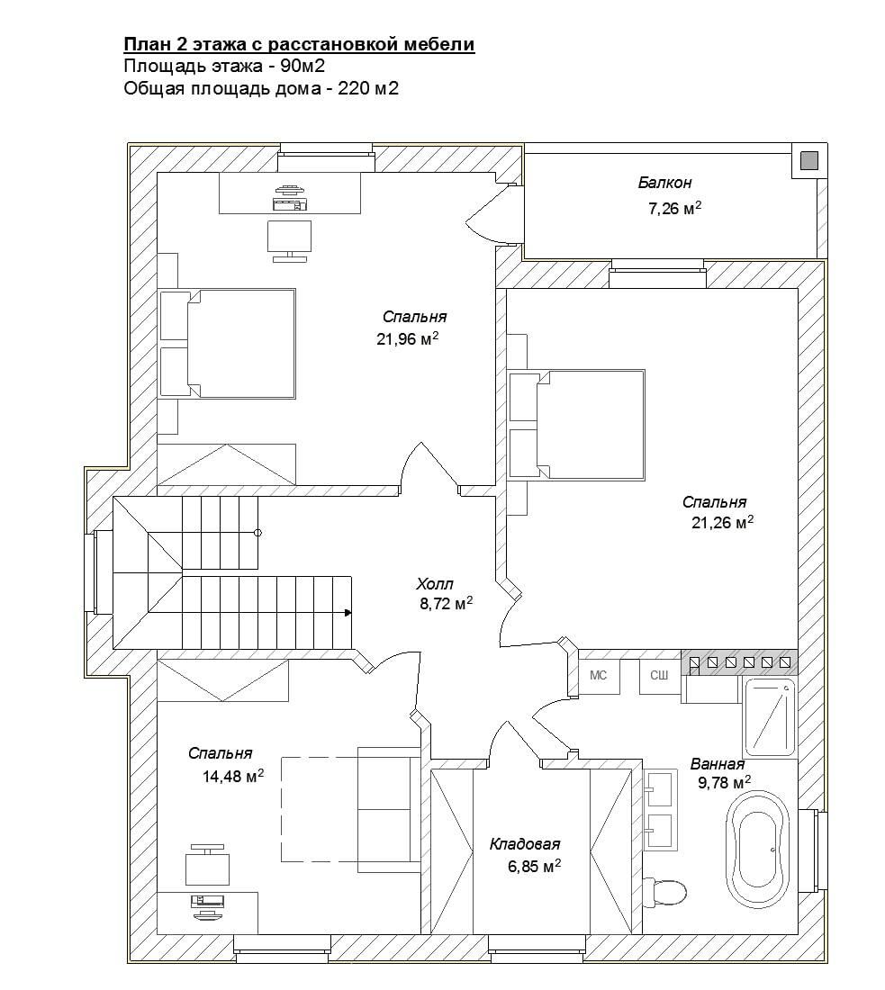 Планировка дома «Андромеда 220» 220 м², лист 2