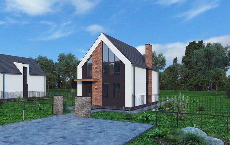 Дом из газоблока 90 м² «Андромеда 90» — визуализация